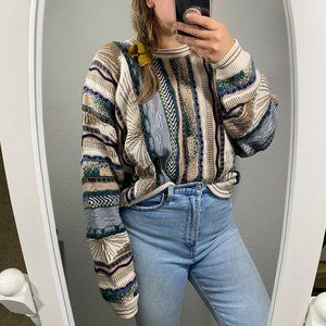Vintage Oversized Coogi Style Sweater Cotton XL